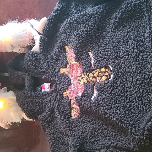 2 Tops!! Girls Hooded Sequins fuzzy Sweaters Size XL - Picture 5 of 8